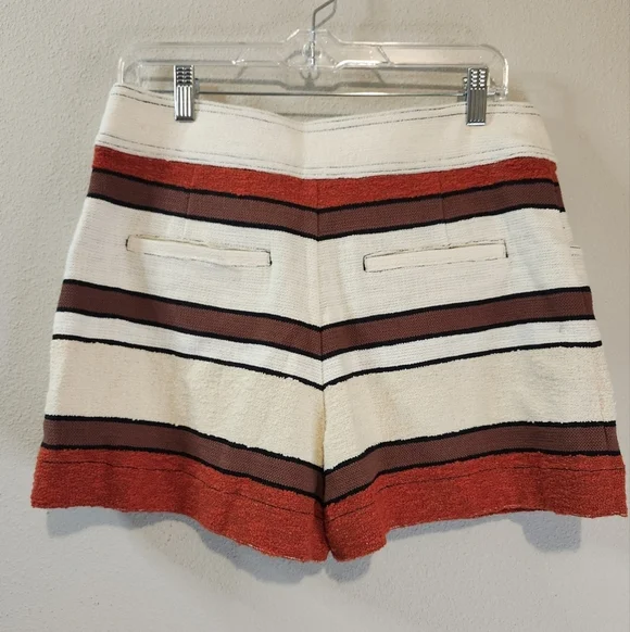 Derek Lam 10 Crosby Poppy Tweed Cotton Striped Shorts Size 8 - Picture 5 of 8